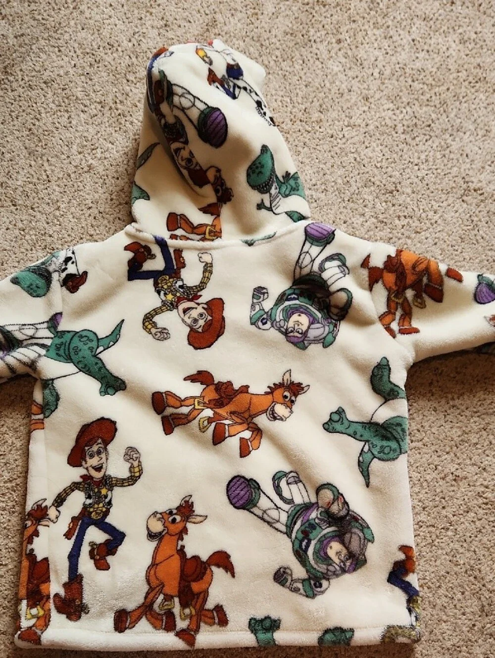 Toy Story Plush Hoodie- Cream and Multicolor Hoodie Sz 4T